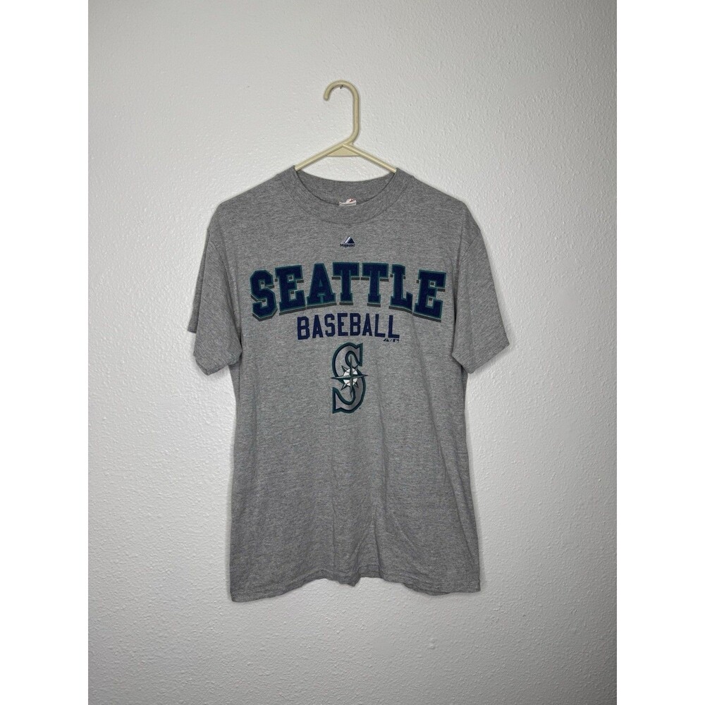 VTG Seattle Mariners Baseball T Shirt Mens Medium Gray Majestic ALSTYLE Y2K 90's
